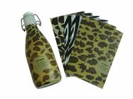 PET Brown Leopard Baskılı Shrink Sleeve Etiketleri Bebek İçecek Şişeleri için