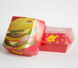 Burger için büyük Biyobozunur Hamburger Kağıt Kutu Ambalaj Kutusu