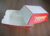 Yoldayken Yiyecek İçin Kırmızı Fast Food Kağıt Kutusu, OEM Logo Baskılı
