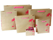 Geri Dönüşümlü Düz Saplı Kahverengi Özel Kağıt Torbalar Hediye / Alışveriş Kraft Kağıt Torba