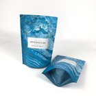 Banyo Emmek İçin Baskılı Yeniden Kullanılabilir Paketlenmiş Torbalar Stand Up Alüminyum Fermuar Mat Mavi Mylar