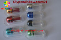 kapsül şeklindeki konteyner seks hapı şişe kabı Pills Şekil Şişe Ile Metal Kap plastik hap şişeleri