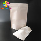 Beyaz Doypack Snack Çanta Ambalaj Kraft Kağıt Malzemesini Temizle Pencereli / Fermuarlı