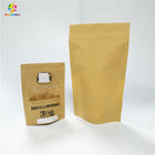 Özel Baskı Çay Snack Bag Paketleme Pencere ile Kraft Kağıt Organik Doypack