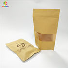 Özel Baskı Çay Snack Bag Paketleme Pencere ile Kraft Kağıt Organik Doypack