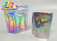 Baskı fermuar plastik mylar folyo kilitli ambalaj hologram lazer holografik hediye için stand up zip kılıfı çanta / şişeler