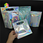 Cilt Bakımı Kozmetik Ambalaj Torbası Hologram Folyo Banyo Tuzu Pencere / Askılı Paketleme