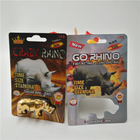 Git Rhino 3D Kart Erkek Geliştirme Hapları Ambalaj, Seks Hap Kapsül Ambalaj Geri Dönüşümlü