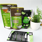 Özelleştirilmiş stand up poşetler toz paketleme moringa çay poşetleri
