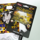 Cinsel Geliştirme Hapları Ambalaj Rhino Max 150K 3D Blister Kartları Toz Seks Kapsülü İçin Kağıt Kutulu