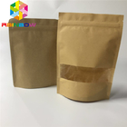 Özel Baskılı Kahverengi kraft Kağıt torbalar açılıp kapanabilir dik kilitli kağıt ambalaj çantası