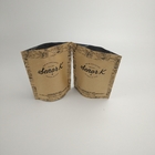 Stand Up Kilitli Mylar Ambalaj Kahve Torbası Kahverengi Kraft Kağıt Üreticileri Vanalı 12oz Kahve Torbaları