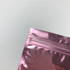Küçük Boy Plastik Gül Altın Kilitli Kılıf Logo Baskı Pencereli Mücevherat İçin Üç Taraflı Mühür Fermuarlı Çanta