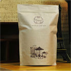 Kahve Çekirdeği Özelleştirilmiş Kağıt Torbalar Kahverengi Kraft Ile Pencere ve Fermuar craft kağıt torba