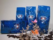Valf / Fermuarlı Çay Paketleme Çantası Mavi Köşebent Yan Renkli Baskılı Mat Kaplama
