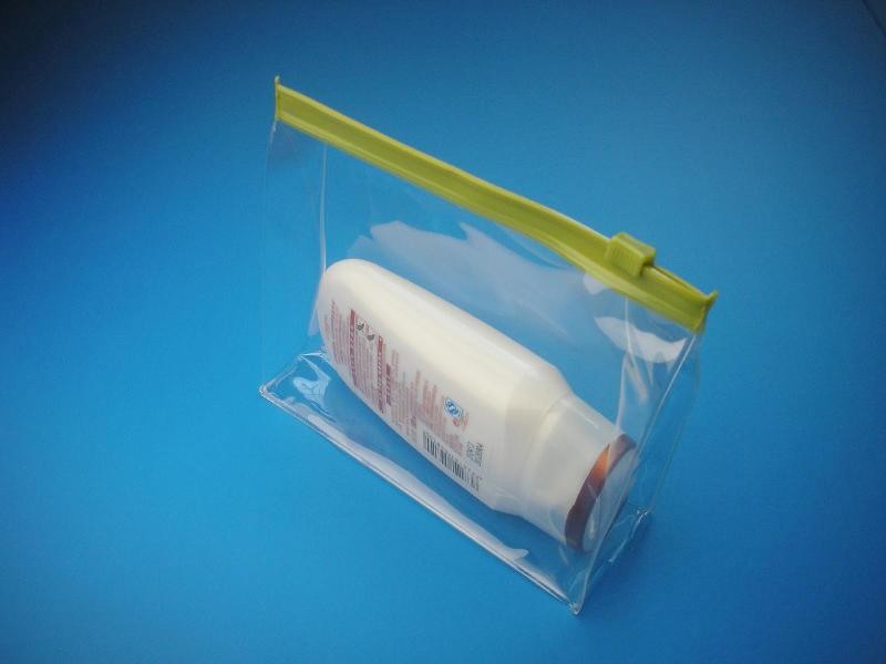 Slider Fermuar ile Kozmetik Ambalaj için PVC Plastik Torbalar Poly