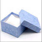 Lüks Özelleştirilmiş El Yapımı Hediyelik Kağıt Kutu Ambalaj, Mavi Katlanabilir Kağıt Mücevher Kılıfı