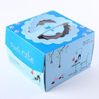 Pembe Mavi Kare Doğum Günü Pastası Kağıt Kutu Ambalaj / Hediye Kutusu Özelleştirilmiş