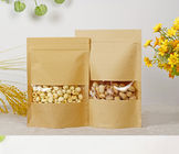 Snack Foods için özelleştirilmiş Kağıt Torbalar, Pencereli Patlamış Mısır İçin Kraft Kağıt Torba