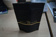 Alüminyum Folyo Çay Poşetleri Paketleme / Stand Up Mat Siyah Plastik Kahve Torbası, Zip Kilidi ile