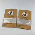Geri Dönüşümlü Özelleştirilmiş Yeniden Kapanabilir Stand Up Torbalar Evcil Hayvan Maması Kahverengi Kraft Kağıt Torbalar