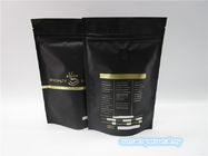 Kahve tozu Plastik Torbalar Ambalaj, logo baskılı kahve çekirdeği paketleme mat siyah
