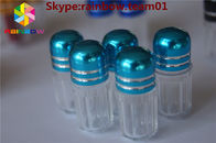 Halka kap / kapsül şeklindeki konteyner ile seks hapı şişesi Kapsül Hapları Metal Kaplı Plastik Şişe, Şişe