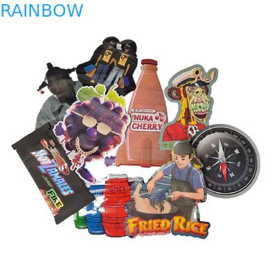 Yenilebilir 3.5g Mylar Poşetler Ziplock Özel Şekilli Şeker Ot Bisküvi Sakızlı Ambalaj