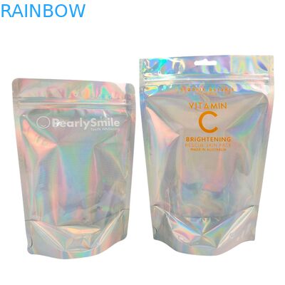 Özel olarak tasarlanmış Holografik Renkli Çantalar Kokusuz ve yeniden kilitlenebilir fonksiyonlu Folyo Çantaları