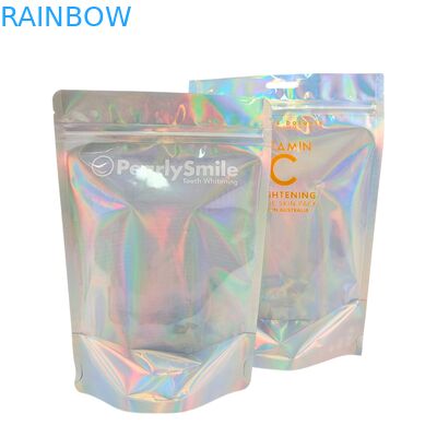 Özel olarak tasarlanmış Holografik Renkli Çantalar Kokusuz ve yeniden kilitlenebilir fonksiyonlu Folyo Çantaları