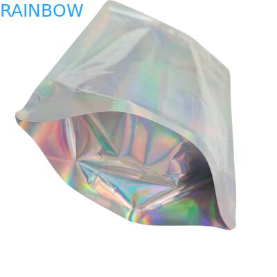 Özel olarak tasarlanmış Holografik Renkli Çantalar Kokusuz ve yeniden kilitlenebilir fonksiyonlu Folyo Çantaları