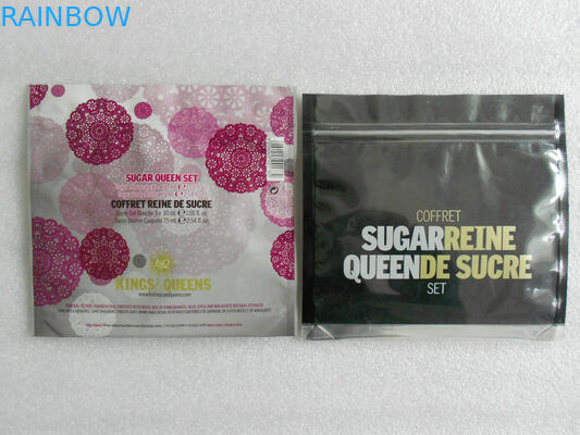 PET / AL / PE, OPP / AL / PE Gözyaşı Çentikli Kozmetik Ambalaj Torbaları, Zip Kilidi