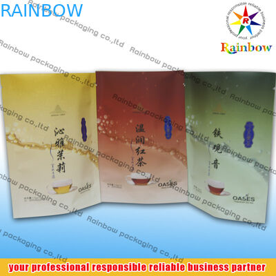 Gevşek Yaprak Çay için Logo ile Basılı Alt Gövde Çay Poşetleri Ambalajı