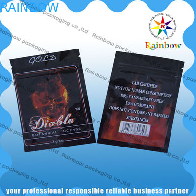 Down2earth / Geeked Yukarı / Diablo Altın Bitkisel Tütsü Zip Plastik Torbalar Nem Geçirmez