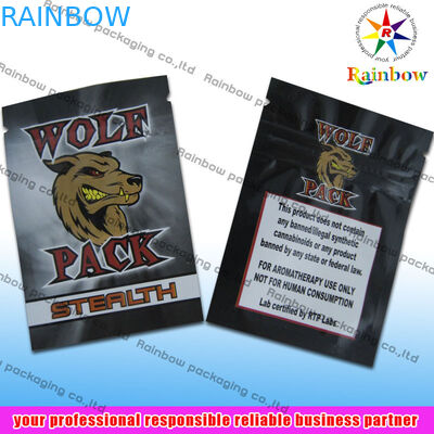 Gravür Baskı ile kırılmayan Bitkisel Tütsü Zip Plastik Torbalar