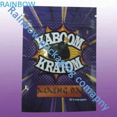 Bitkisel Tütsü İçin Suya Dayanıklı Özel Zip Plastik Torbalar 100 Mikron