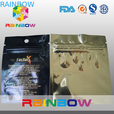 Düz üç tarafı kapalı delikli mylar folyo fermuar mühürlü