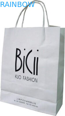 Logo Baskılı Alışveriş Kağıt Torba Ambalaj Beyaz 110 Gram Yeniden Kullanılabilir