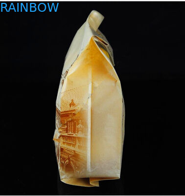 Fermuarlı Kahverengi Kraft Özelleştirilmiş Kağıt Torbalar Ekmek / Fasulye İçin Baskı