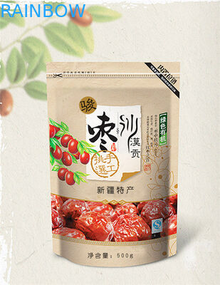 Pirinç Ambalaj için Fermuar Ve Alt peş ile Özel Baskı Folyo Kılıfı Ambalaj