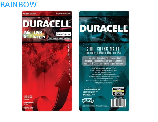 Logo Baskılı USB Şarj Ambalajı İçin Çevre Dostu Kırmızı Blister Kart Ambalaj