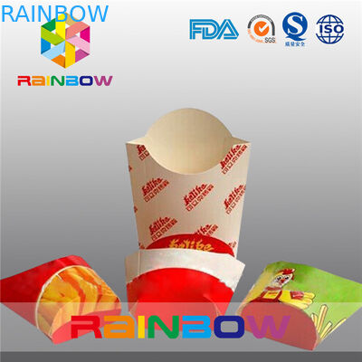 Patates Kızartması Ambalajı İçin Kağıt Kutu Ambalajını Katlama, Fast Food Kağıt Kutularını Alın