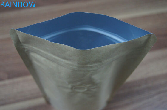 Parlak Düz Gümüş Gıda Ambalaj Folyo Kılıfı Ambalaj Kilitli UP Standı