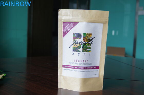 Özel Kraft Kağıt Çay Poşetleri Fermuarlı İyi Baskı Paketleme