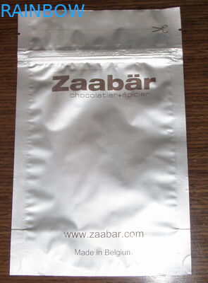 Küçük Çikolata Folyo Ambalaj Torbaları, Gümüş Üç Taraflı Mühür Düz Alüminyum Folyo Kılıfı