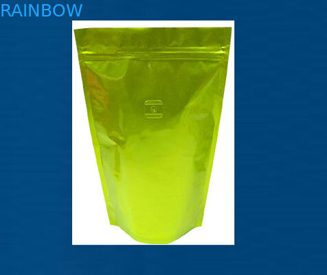 Tam Baskılı Parlak Çay Paketleme Torbaları Fermuarlı Açık Altın Stand Up