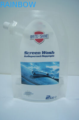 2 Litre Şeffaf Plastik Stand Up Kılıfı Ekran Yıkama Ambalaj / yıkama ambalajı için emzikli çanta