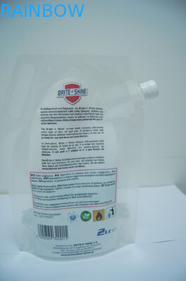 2 Litre Şeffaf Plastik Stand Up Kılıfı Ekran Yıkama Ambalaj / yıkama ambalajı için emzikli çanta