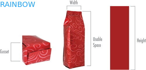 Lamine Alt Gövde Çay Poşetleri Ambalaj Kilitli Renkli Baskılı Mat Kaplama