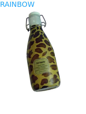 PET Brown Leopard Baskılı Shrink Sleeve Etiketleri Bebek İçecek Şişeleri için